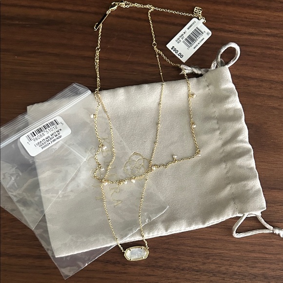 Kendra Scott Elsa Multi strand Gold/Pearl Necklace with mist pearl Pendant - Picture 1 of 5